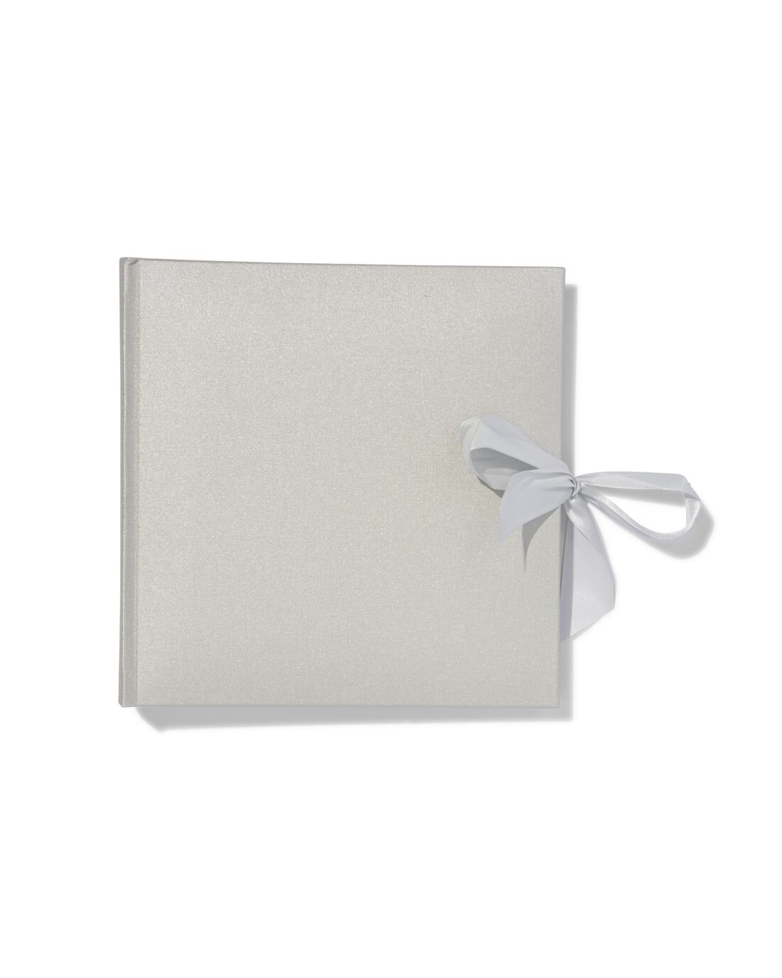 HEMA Fotoboek met strik 24x24.5 linnen zilver 1 HEMA Fotoboek met strik 24x24.5 linnen zilver