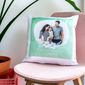 Polyester kussensloop met vulling vierkant M met print op de voorkant